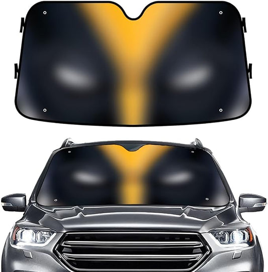 GENANY Yellow Eyes Windshield Sun Shade for Car SUV Truck (64x32 Inches), Sun Shade Windshield, Shades for Front Windows, Protector Blocks UV, Car Decor