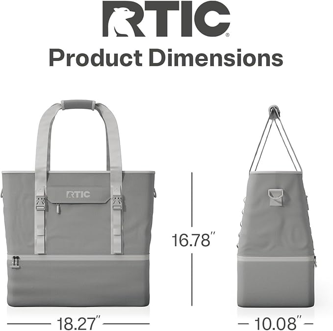 RTIC 2-in-1 Chillout Bag Soft Insulated Cooler Tote, Portable, for Lunch, Beach, Travel, Drink, Beverage, Car, Camping, Picnic, 24-Can Capacity,