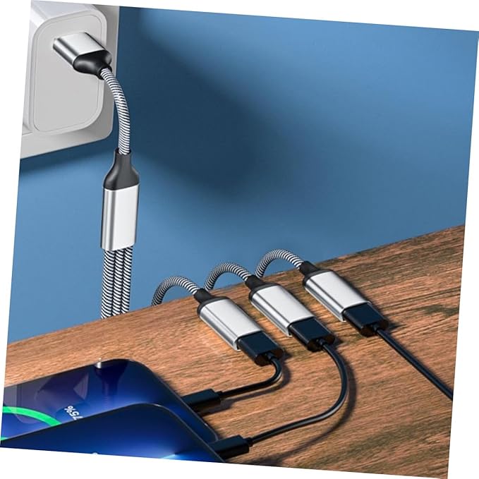 Kisangel USB Splitter Hub Multi-Port Extension Cable Adapter for Computers and Cars Silver USB Power Splitter with Fast Transmission and Wide Compatibility No Driver Needed Port Expander