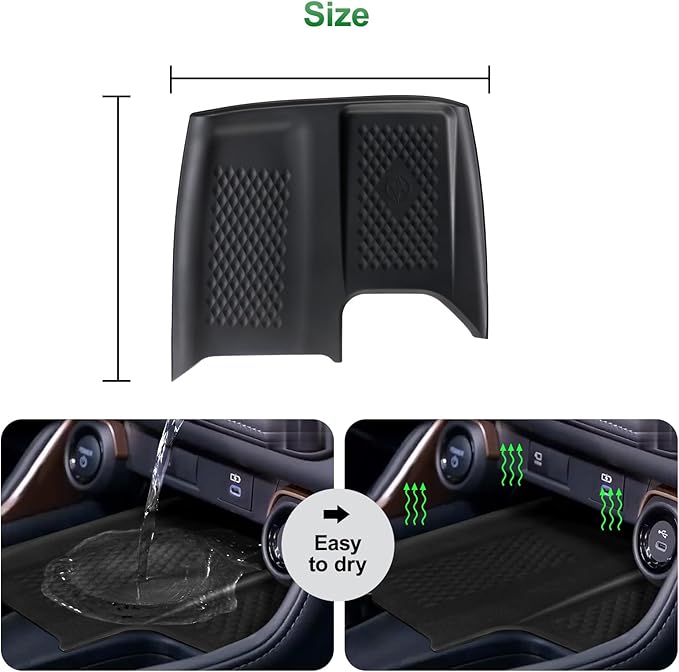 Upgraded Wireless Charger Mat, Compatible with Toyota Grand Highlander 2024-2026 Silicone Anti-Slip Charging Mat Secure Phone Placement & Wireless Power Hub
