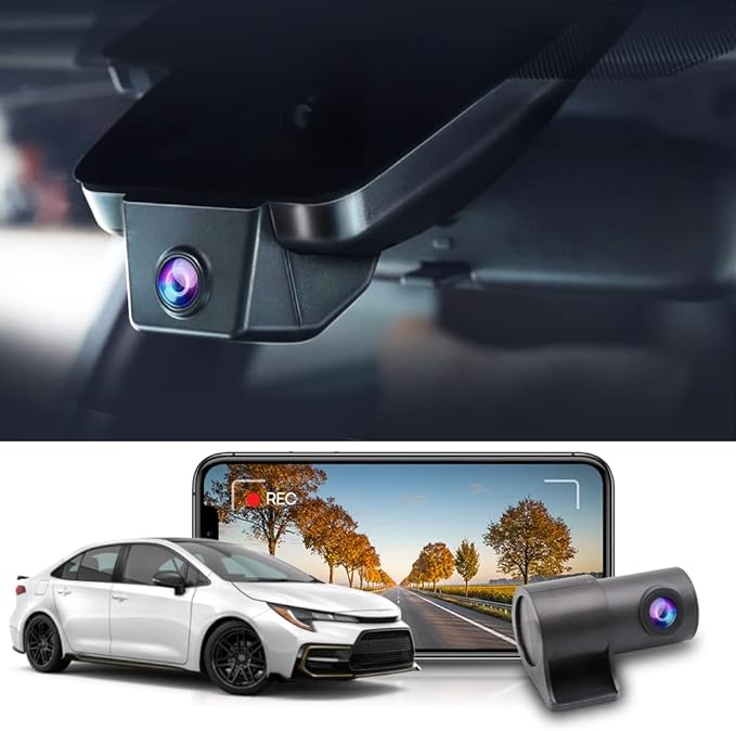 Fitcamx Front 2K and Rear 1080P Dash Cam Adapts for Toyota Corolla LE L XLE XSE SE 2020 2021 2022 Hybrid & Hatchback 2019-2022 (E210/Gen12), OEM Factory Look, Loop Recording WiFi, G-Sensor, 64GB Card