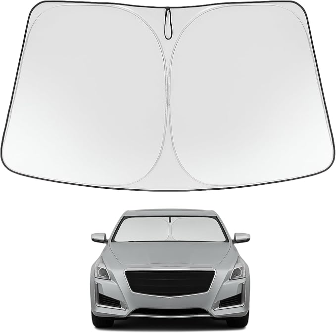 Proadsy 2026 Upgrade Windshield Sun Shade Custom Fit 2014-2019 CTS Foldable Front Sunshade Protector Sun Visor Blocks UV Rays Keep Car Cooler