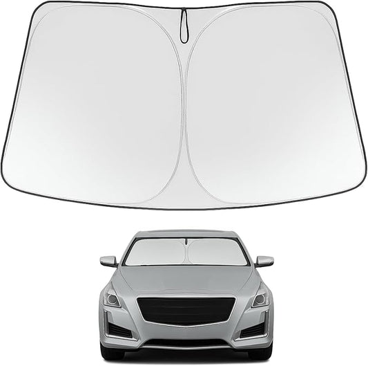 Proadsy 2026 Upgrade Windshield Sun Shade Custom Fit 2014-2019 CTS Foldable Front Sunshade Protector Sun Visor Blocks UV Rays Keep Car Cooler