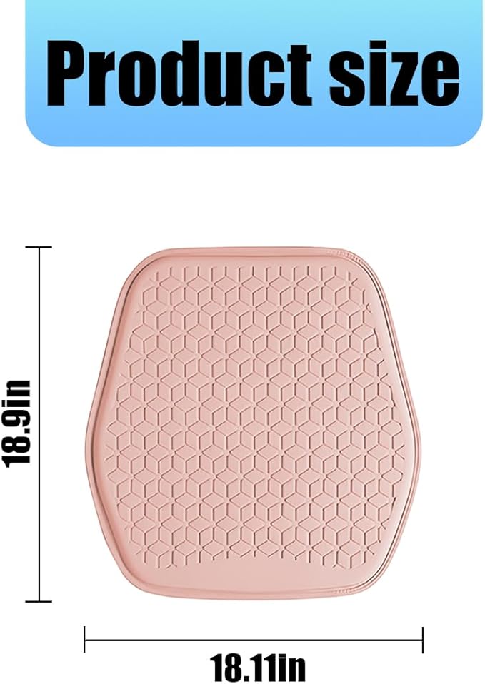 Gel Car Seat Cushion, Non-Slip & Comfortable Automotive Chair Protector Pad for Driving, Breathable Vehicle Interior Mat Cover Accessories, Universal for SUV Sedan Truck (Pink)