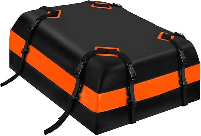 Waterproof Rooftop Cargo Bag, 21 Cubic Feet Heavy Duty Travel Car Roof Storage Bag with Anti-Slip Mat, Foldable Luggage Carrier for SUV Sedan Truck, Ideal for Road Trips Vacations Black