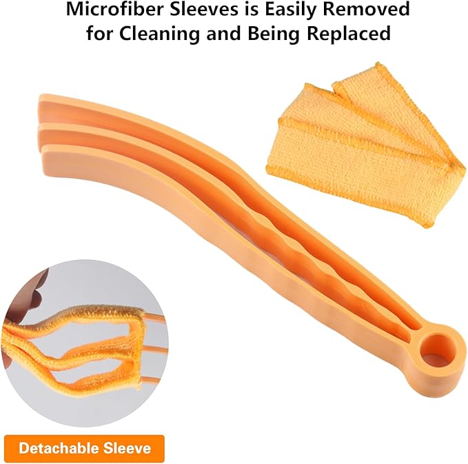 10-Pack Window Blind Cleaner Set: Includes 1× 7-Finger Detail Brush, 1× Shutter Cleaning Brush, and Replacement Heads. Efficient for Blinds, Vents, Keyboards, and More.