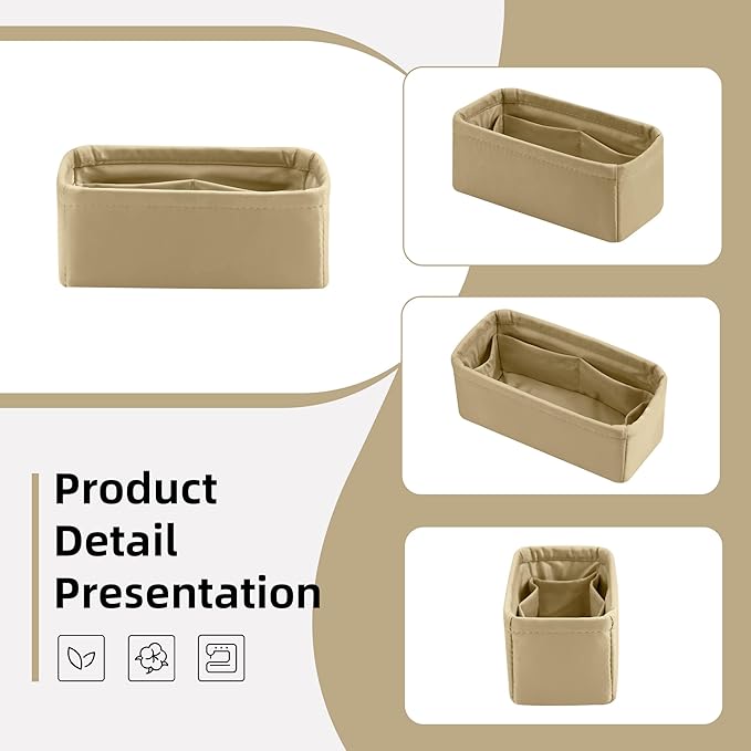 DGAZ Silk Purse Organizer Insert Fits LV Speedy 16/20/25/30/35/40/45 bags，Silky Smooth Bag Organizer，Luxury Handbag & Tote Shaper(S2 trench,New nano 16)