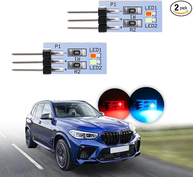 NJSBYL LED Ambient Lighting Circuit Board Replacement for B-MW X5 X6 X7 Series 2 3 4 5 7 M2 M3 M4 Pre-LCI LCI Blue-Red Courtesy Rear Pillar Front Seatback Atmosphere Module