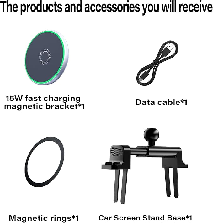 Car Phone Holder for Mercedes Benz C-Class E-Class S-Class B-Class A-Class GLC/GLE/GLS/GLB/GLA-Class 2016-2025 Accessories 15W Fast Wireless Charger Cell Phone Mount 360° Rotation