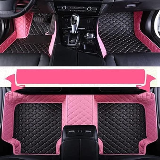 Custom Making Car Floor Mats Compatible with Audi BMW Mercedes-Benz Toyota Lexus Honda Infiniti Nissan Hyundai Kia All Models 2005-2026 (Black Beige and Pink)