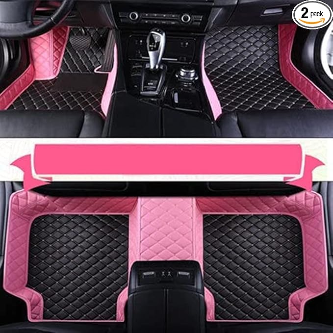 Custom Making Car Floor Mats Compatible with Audi BMW Mercedes-Benz Toyota Lexus Honda Infiniti Nissan Hyundai Kia All Models 2005-2026 (Black Beige and Pink)