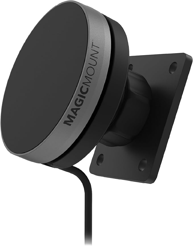 Scosche Qi2 Wireless MagSafe Car Mount Charger, 15W Magnetic Cell Phone Holder for Car with AMPS Mounting Plate for ProClip Vehicle Specific Mount Bases Compatible with iPhone, Samsung