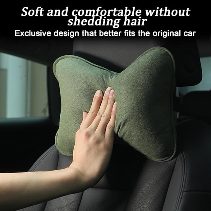 Car Neck Pillow, Soft Comfortable Memory Foam Auto Headrest Pillow Cushion with Adjustable Strap, Breathable Ergonomic Design Car Neck Pain Relief Cushion, Universal for Vehicles (Brown)