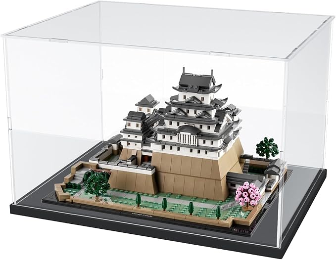 Choowin Acrylic Display Case for Lego 76419 for Lego Hogwarts Castle and Grounds for Lego Display Thickened Clear Acrylic Display Cases for Collectibles Assemble Dustproof Display Box(Black Base)