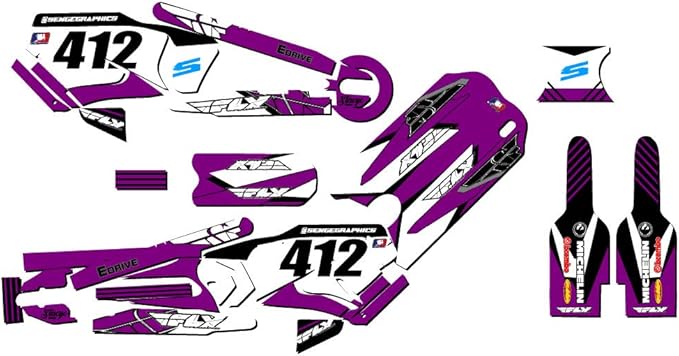 12eDRIVE Fly Racing Purple Senge Graphics Kit Compatible with Stacyc