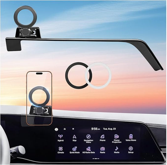 Car Phone Holder for KIA NIRO/EV/Hybrid 2026 2025 2024 2023 (Only for 8/10.25-Inch Screen) 360° Rotation Magnetic Cell Phone Mount, Compatible with Magsafe, Does Not Affect Air Vent