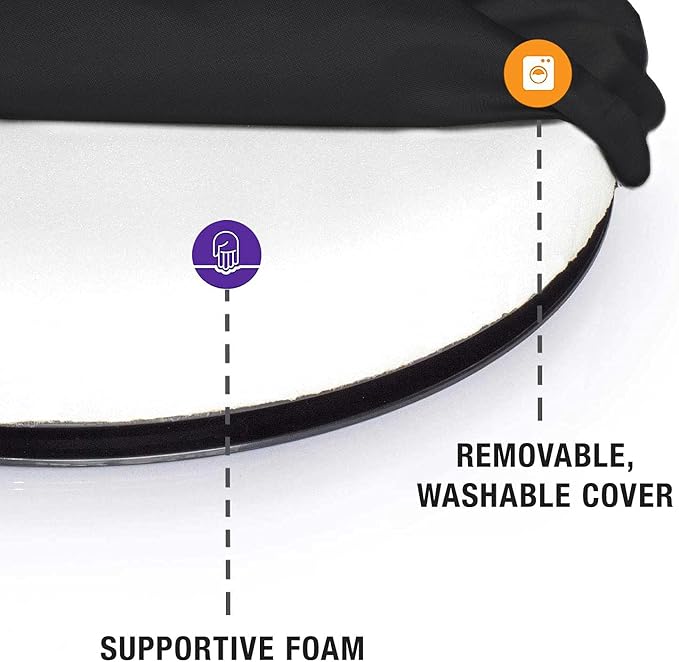 HealthSmart 360 Degree Swivel Seat Cushion, Chair Assist for Elderly, Swivel Seat Cushion for Car, Twisting Disc, Black Leather, 15 Inches in Diameter
