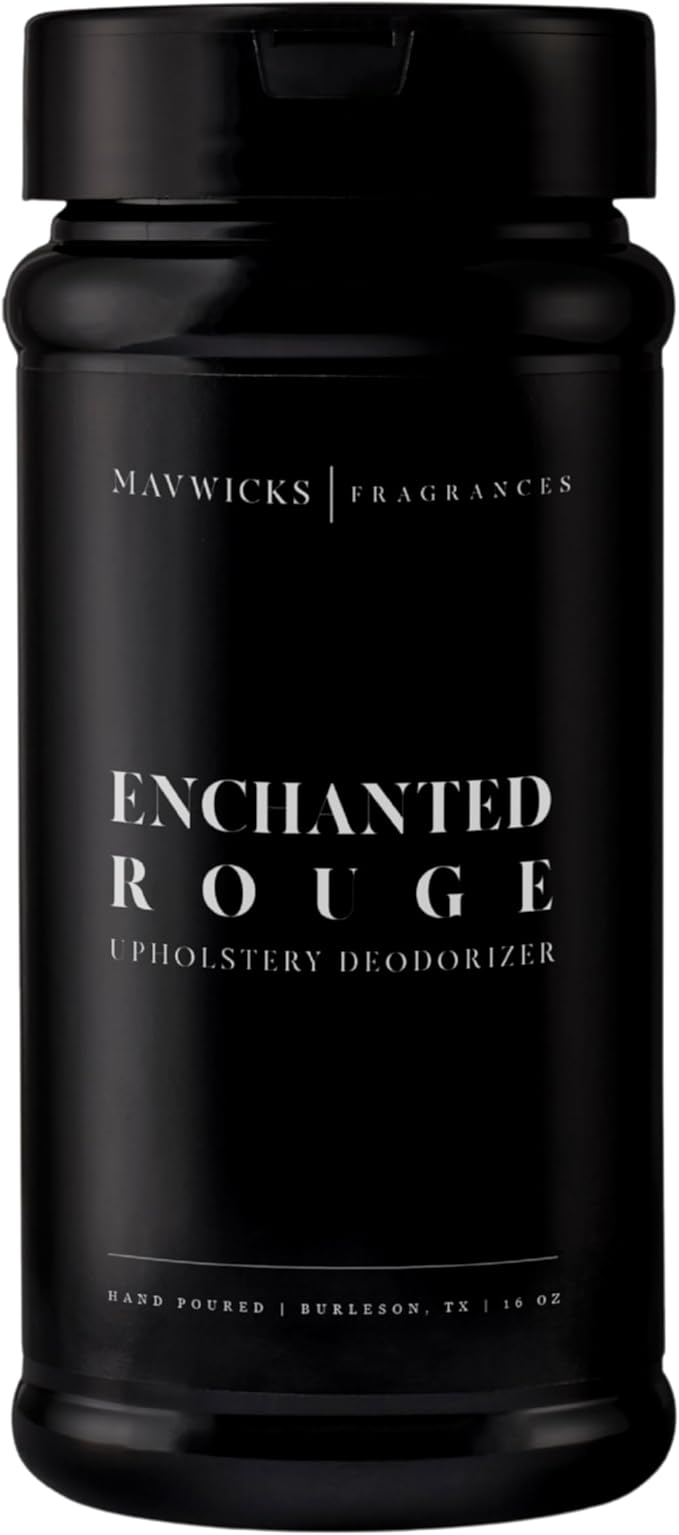 Mavwicks Fragrances - Upholstery Deodorizer (Enchanted Rouge) 16 Oz - Rug, Couch & Carpet Deodorizer - Vacuuming Powder, Pet Safe Carpet Freshener Powder - Odor Eliminator for Home