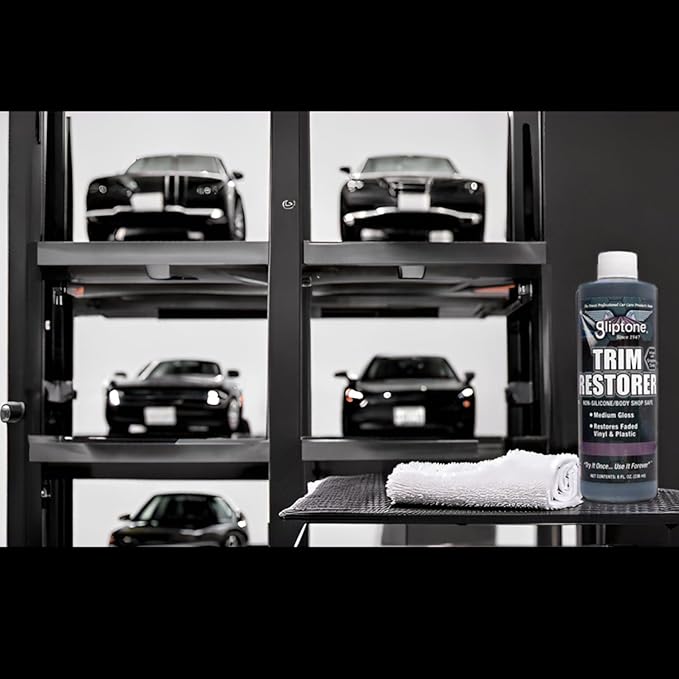 Gliptone Trim Restorer Graphene Infused, Semi-Permanent Coating for Plastic & Vinyl Exterior Trim, Restores Faded Color & Protects, Non-Silicone & Body Shop Safe, 8 oz