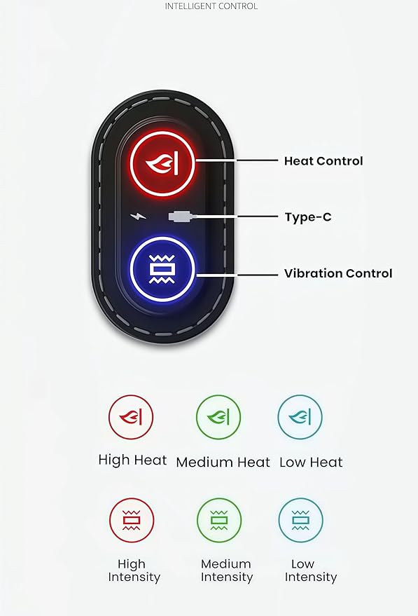JUPENG Car Seat Leg Extender with Heat & Massage, USB Powered Multi-Level Memory Foam Under Thigh Leg Support Cushion for Driver Seat, Office Chair & Travel, Universal Comfort Pad (Black)