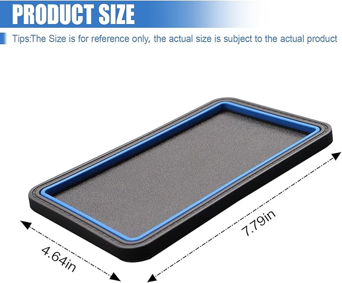 Car Dashboard Anti-Slip Grip Mat, Cell Phone Holder Gel Pad, Multifunctional Dashboard Sticky Pad, Universal Vehicle Interior Accessories for GPS, Keychains, Sunglasses (Blue)