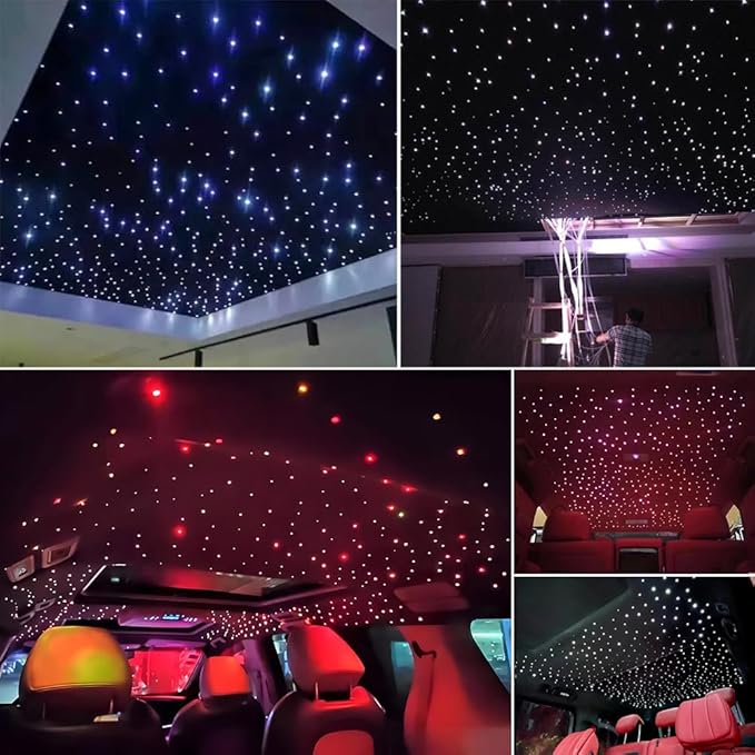 AKEPO Upgraded APP Twinkle Fiber Optic Lights kit with Music Mode for Star Ceiling Sky Light Car Home Use, RGBW Light Engine+Optical Fiber Cable 430pcs of 9.8ft/3m(0.03+0.04+0.06in)+28key Remote