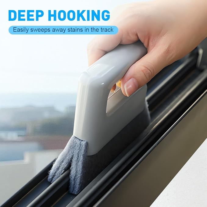 Magic Window Track Cleaner, 2026 Upgraded Handheld Cleaning Brush Set, Creative Cleaner Brushes Tools for Window lides Gaps, Sliding Door Track, Tile Lines Shutter Car Vents (3pcs Mix)