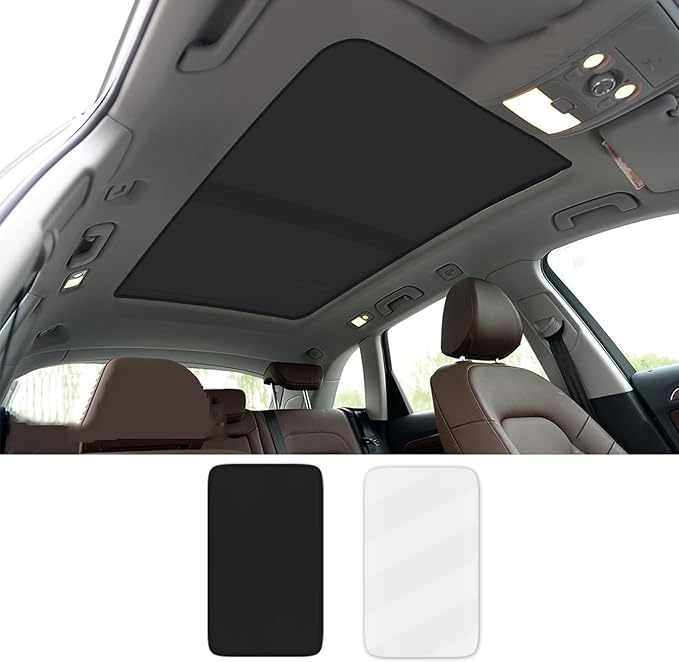 Sunshade Roof Compatible with Audi Q5 2009-2017 SUV, Heat Insulation Sunroof Shade, Foldable Glass Roof Shade with Storage Bag, Black
