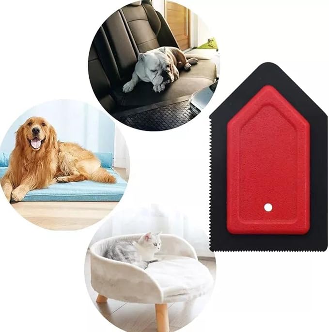 Pet Hair Remover Tool, Easily Clean Fur from Carpets Furniture Vehicles Clothes, Lint Remover, Wallpaper Smoother, Multi-use Animal Brush for Dogs and Cats, Auto Detailing Squeegee
