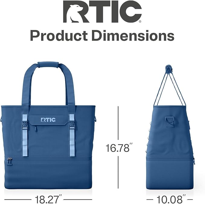 RTIC 2-in-1 Chillout Bag Soft Insulated Cooler Tote, Portable, for Lunch, Beach, Travel, Drink, Beverage, Car, Camping, Picnic, 24-Can Capacity,