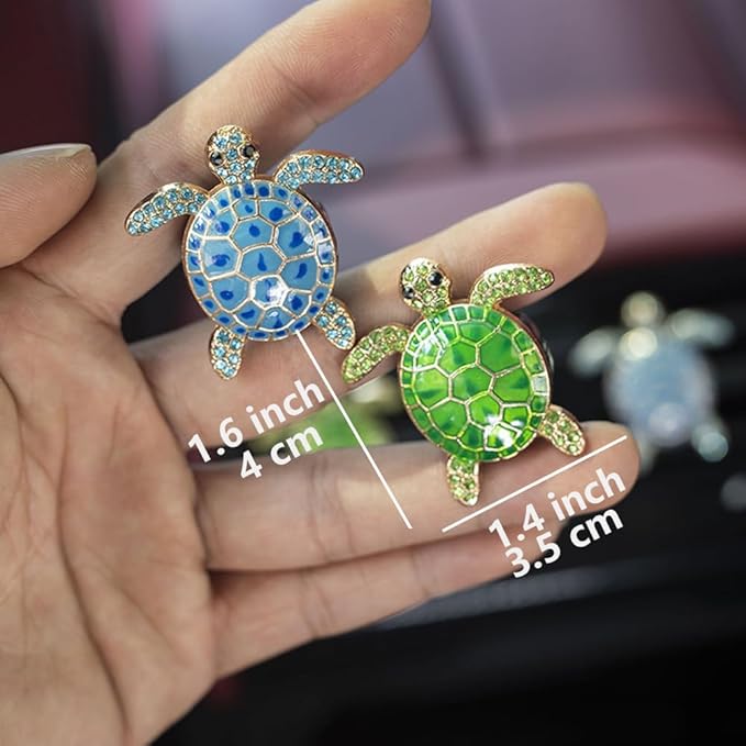 Car Air Freshener Women Car Vent Clips Decorations 2 PCS Cute Sea Turtles Car Interior Accessories Car Vent Diffuser (Blue Sea Turtle, 1.6 inch)