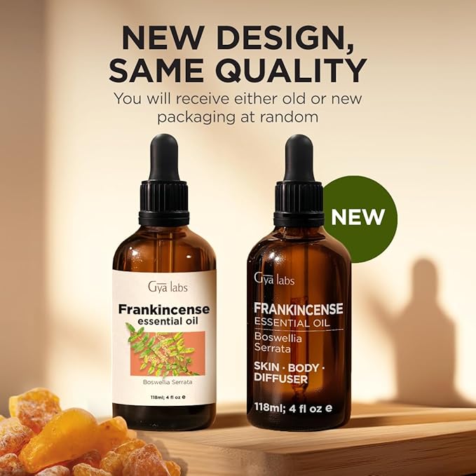 100% Pure Frankincense Essential Oil - 4 Fl Oz - Frankincense Oil for Hair, Skin, Diffuser, Aromatherapy & DIY Candle Making Scent