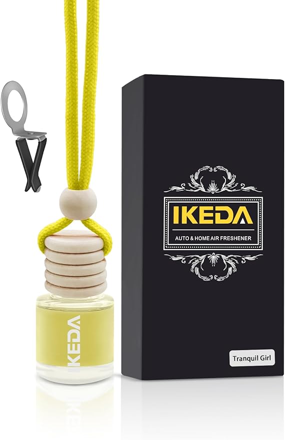 Ikeda Car Air Freshener: Hanging Car Smell Air Freshener | 10ml Round Hanging Car Decoration | Long Lasting Fragrance | For Auto Home | 1pcs (Lemon(Circular))
