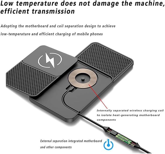 Car Wireless Charger Pad for Land Rover Range Rover Evoque 2012-2025,Fast Wireless Phone Charger Cell Phone Cordless Charging Mat Magnetic Charging Pad Interior Accessories,B Type-C Plug