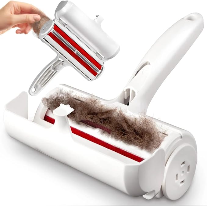 Pet Hair Remover Roller for Dog Hair and Cat Hair – Self-Cleaning Lint Roller for Furniture, Couch, Carpet, Clothing, Bedding and Car Seats – Reusable, Durable, Portable Fur Removal Tool