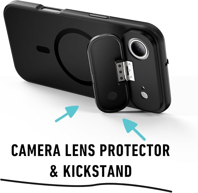 Spy-Fy iPhone 17 Air Privacy Case | Front and Rear Camera Covers | MagSafe iPhone Case with Lens Protection | Camera Blocker for Privacy and Safety | Slim Shockproof Phone Cover 6,6-inch Black