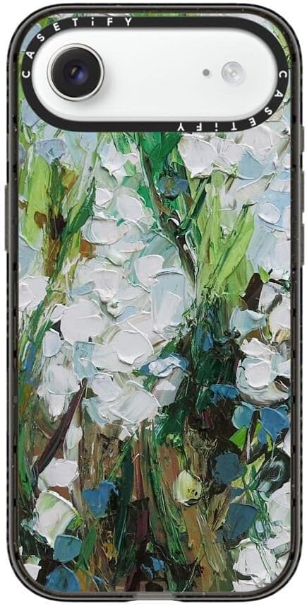 CASETiFY Impact iPhone Air Case [Slim/Compatible with Magsafe / 8.2 ft. 4X Military Grade Drop Protection] - Wild Squill Flowers - Clear Black