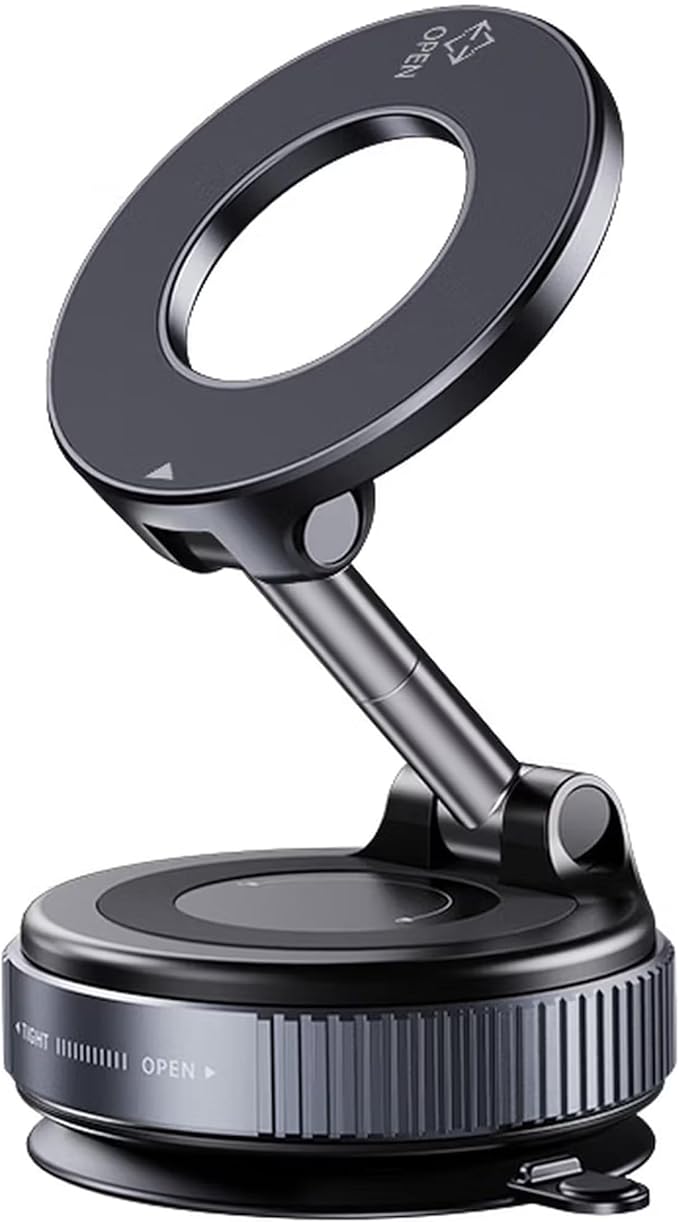 Car Phone Holder for Magsafe 360° Adjustable Car Phone Mount [78+LBS Strongest Suction & 2400gf Magnetic] Phone Holders for All Car for iPhone 17 Pro Max 16 15 14 13 12 Air Plus (Black)
