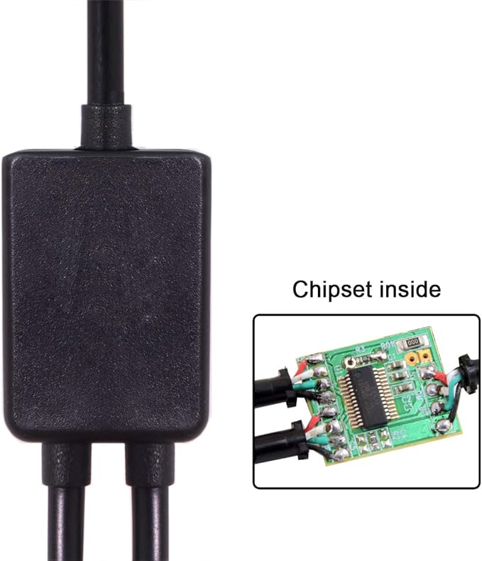 JSER Micro USB 2.0 OTG to Dual Ports Micro USB 2.0 5Pin Female Hub Cable Compatible for Laptop PC & Mouse & Flash Disk