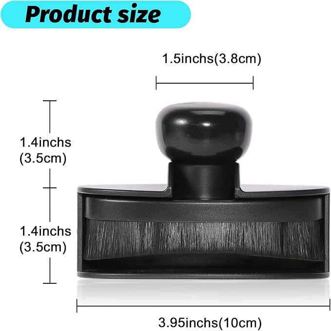 Yoseng Tire Shine Brush - Curved Brush Head & Large 3.8'' Tire Dressing Applicator with Storage Stand for Automotive Detailing, Car Enthusiasts, DIY Users (Vegan, Washable, Black)