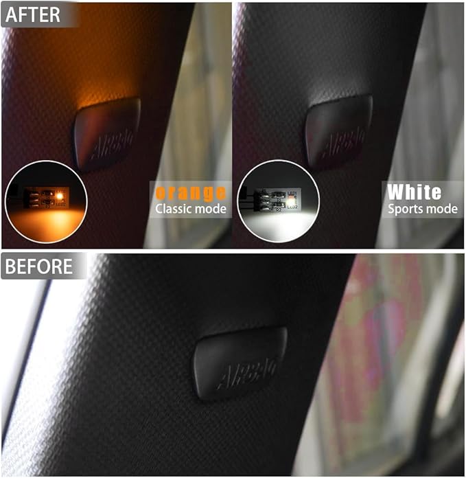 NJSBYL 2PCS LED Ambient Lighting Circuit Board Replacement for B-MW 2 3 4 5 7 M2 M3 M4 X5 X6 X7 Pre-LCI LCI Courtesy Rear Pillar Front Seatback Atmosphere Module Orange-White