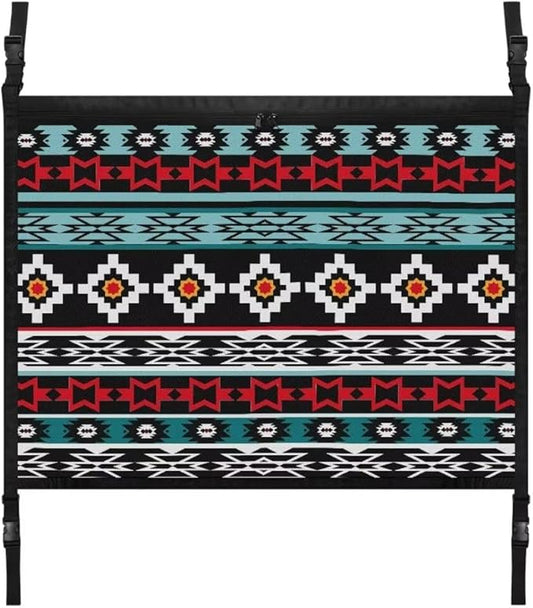Car Roof Storage Bag Tribal Grid Print Hanging Car Storage Bag Premium Car Seat Organizer Inner Car Accessories Compatible with Most Vehicles