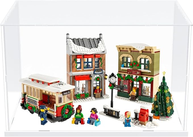 Choowin Acrylic Display Case for Lego Tranquil Garden 10315 10298 10308 10317 for Lego Display Thickened Clear Acrylic Display Cases for Collectibles Assemble Dustproof Display Box(White Base)