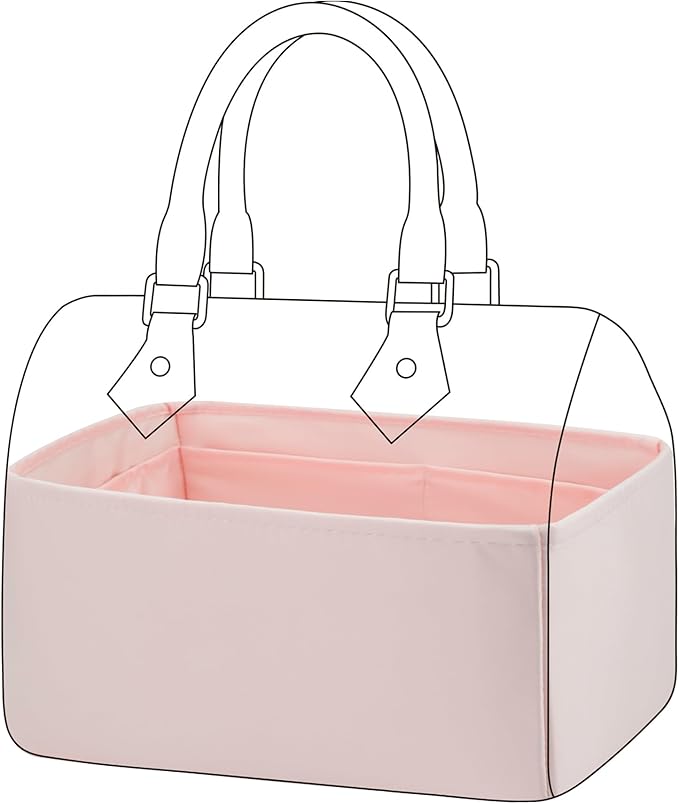 DGAZ Silk Purse Organizer Insert Fits LV Speedy 16/20/25/30/35/40/45 bags，Silky Smooth Bag Organizer，Luxury Handbag & Tote Shaper(Pink,SP40)