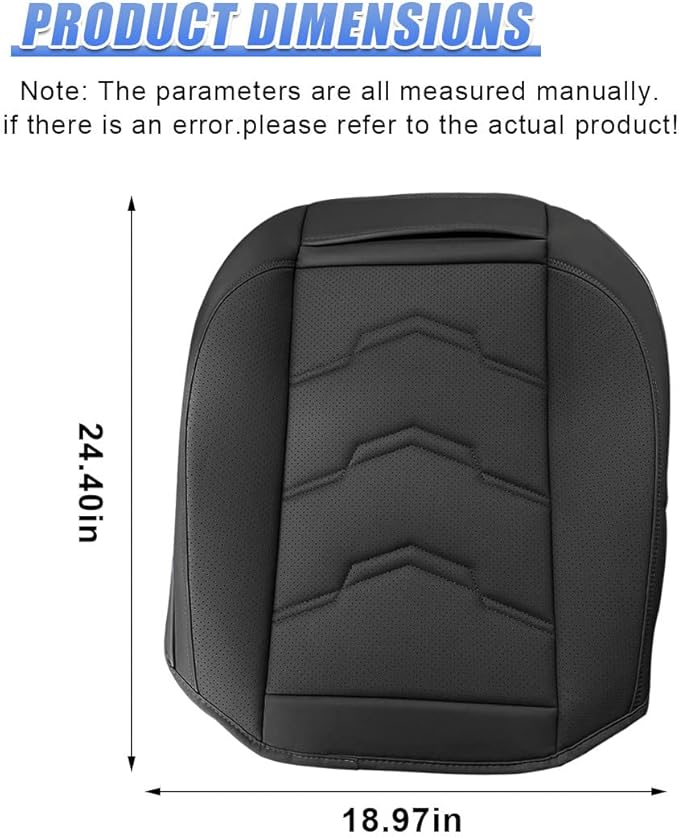 Luxury Faux Leather Car Seat Cover - Anti-Slip Waterproof Drive Seat Cushion Car Front Bottom Seat Cover with Storage Pocket - Universal Full Wrap Seats Protector for Cars SUV Trucks(Black)