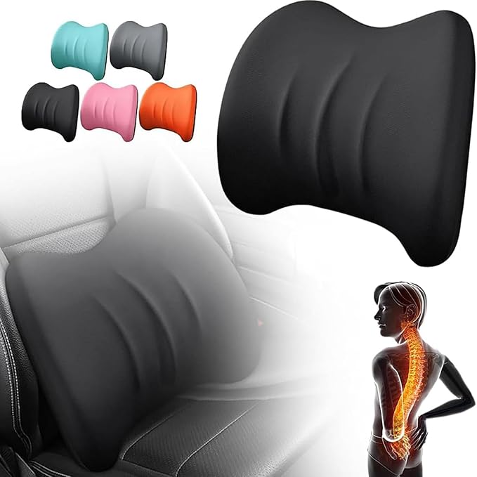 Car Headrest & Lumbar Support Cushion For Toyota Corolla Cross 2022 2023 2024, Ergonomic Car Seat Headrest Memory Foam Neck and Back Pillow Kit Breathable Removable for Driving Fatigue Relief