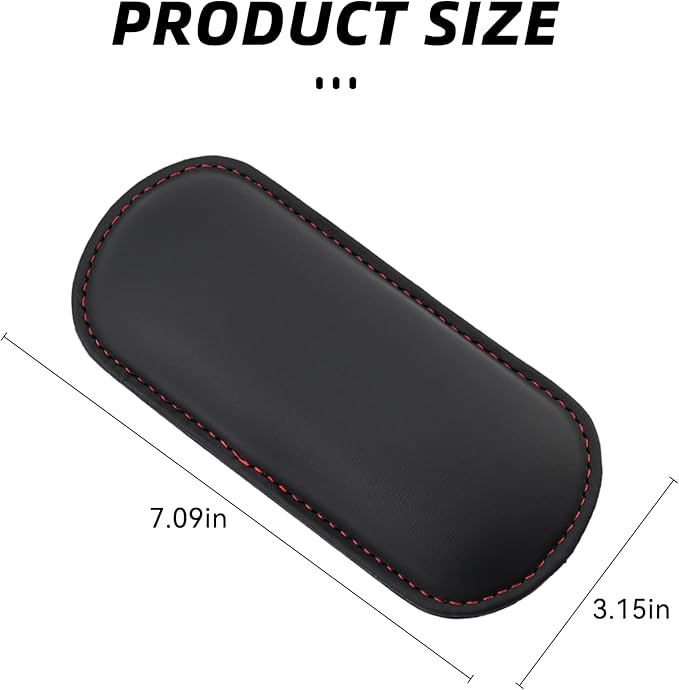 Car Center Console Knee Leg Elbow Cushion Pad, Soft Leather Door Armrest Foot Care Thigh Support Comfort Pillow, Auto Interior Accessories for Knee Pain Relief (Black/Red)