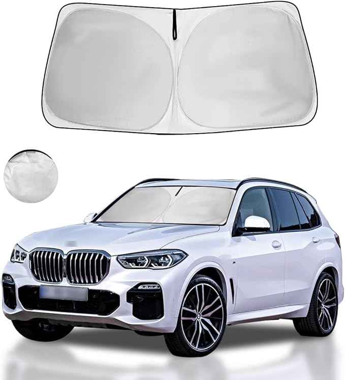 Windshield Sun Shade for BMW X5 2026 2025 2024 2023 2022 2021 2020 2019 M Sport xLine Front Window Sunshade SUV Accessories Fodable Sun Visor UV Protector Shade Heat Shield Cover