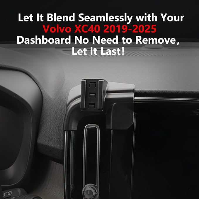 CLEC for Volvo XC40 2019-2026 Magnetic Wireless Charger Car Phone Holder Mount Custom Fit for Volvo XC40 2019-2026 15W Fast Charging Car Phone Holder Wireless Charger