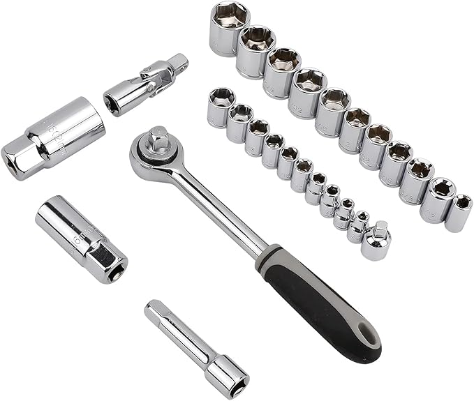 Amazon Basics 131-Piece General Household Hand Tool Set with Storage Case for Home Repair, Portable